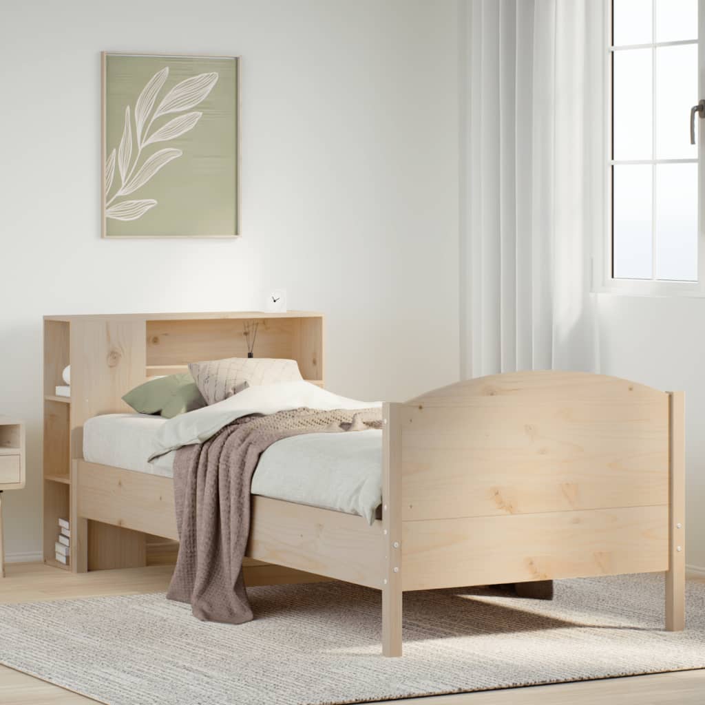 Bookshelf Bed without Mattress 75x190 cm Solid Pine Wood