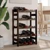 VidaXL Wine Rack for 20 Bottles Black Solid Pine Wood 373401