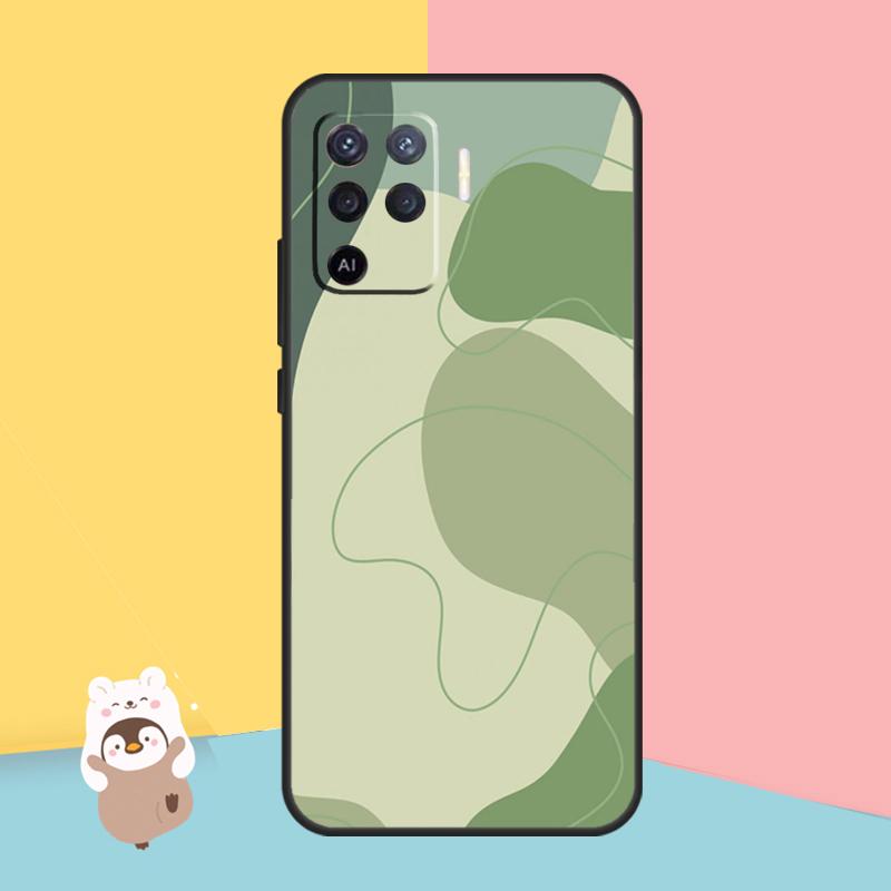 Эстетический зеленый чехол Sage Green для OPPO A94 A74 A54 A53S A53 A31 A5 A9 2020 A52 A72 A83 A91 A93 A1K A15 A16