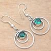 Emerald Quartz Gemstone Handmade Silver Jewelry Earrings 1.5''