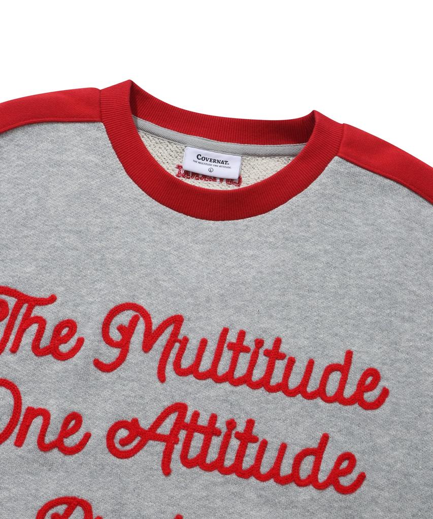 COVERNAT Retro Lettering Sweatshirt Melange Gray