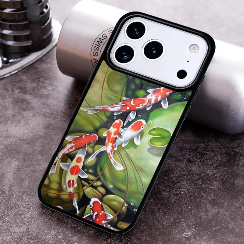 Чехол для телефона с картиной рыбы Кои для iPhone 17 16 15 Pro Max Air 14 13 12 11 Plus Ударопрочный чехол