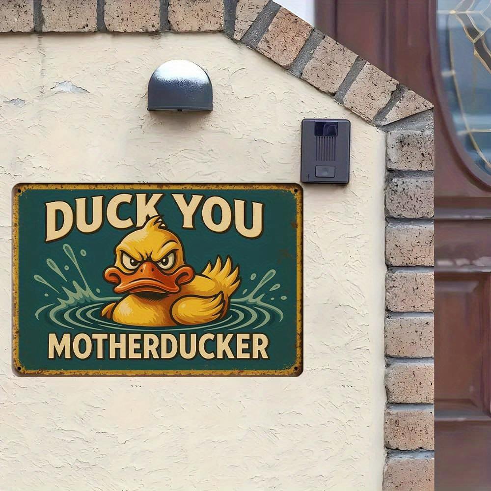 "Mother Duck" Humor Sign - 20.32x30.48cm Whimsical Metal Decor for Duck Lovers
