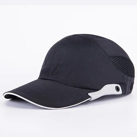 Men Black Safety Bump Cap With Reflective Stripes Lightweight and Breathable Hard Hat Head Protection Cap