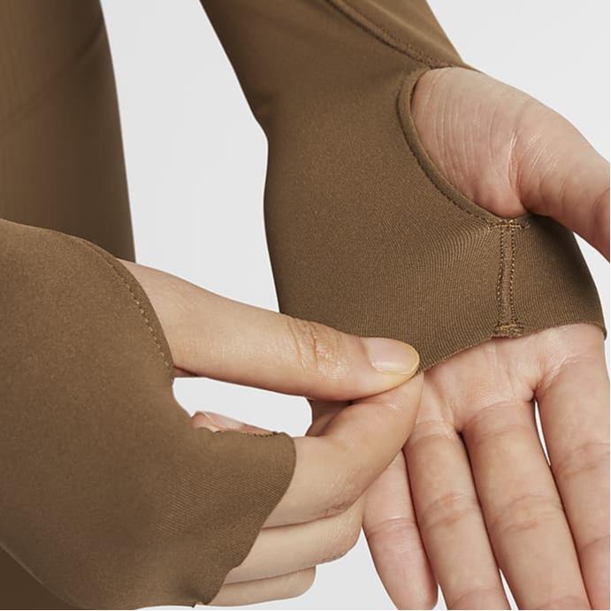 Nike Zenvy Breathable Moisture-Wicking Quick-Dry Soft Lightweight Solid Color Crew Neck Casual Long Sleeve T-Shirt Women Tops FN3023-281