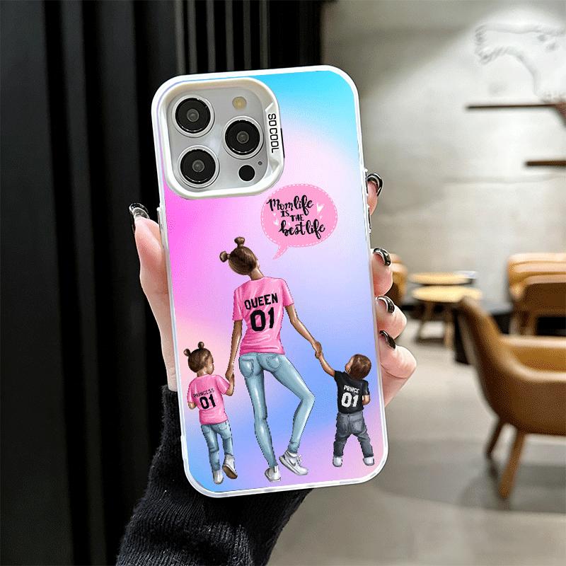 Чехол для телефона с дизайном "Мама и ребенок", ударопрочный, для iPhone 17 Air 16 16E 15 Pro Max 14 Plus 13 Mini 12, задняя крышка, защита от падений, забавный