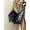 Большая вместительная черная сумка-пельмень женская ретро-сумка высокого класса на одно плечо через плечо, новинка зимы 2024 года, женские сумки