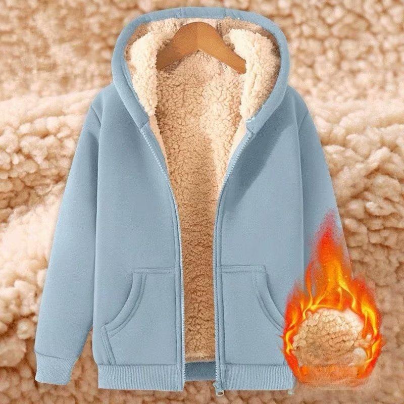 Осенне-зимняя куртка из овечьего флиса, мужская, толстый бархатный свитер, черный топ, молодежный кардиган с капюшоном