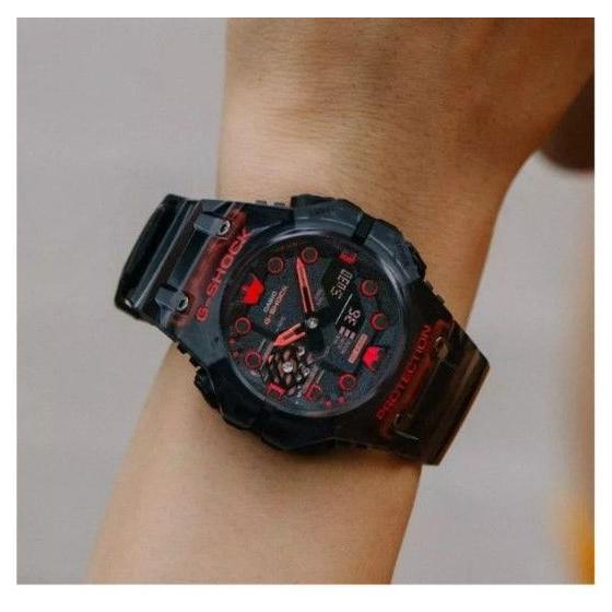 Б/у [Хорошее состояние/редкий цвет] CASIO G-SHOCK GA-B001 Копченый скелет красный с Bluetooth