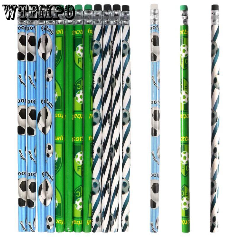 WTEMPO Sporty Pencils with Erasers Birthday/Football Party Favors Ball Games Events Commemorative Pencils School Classroom Exchange Prizes Gifts