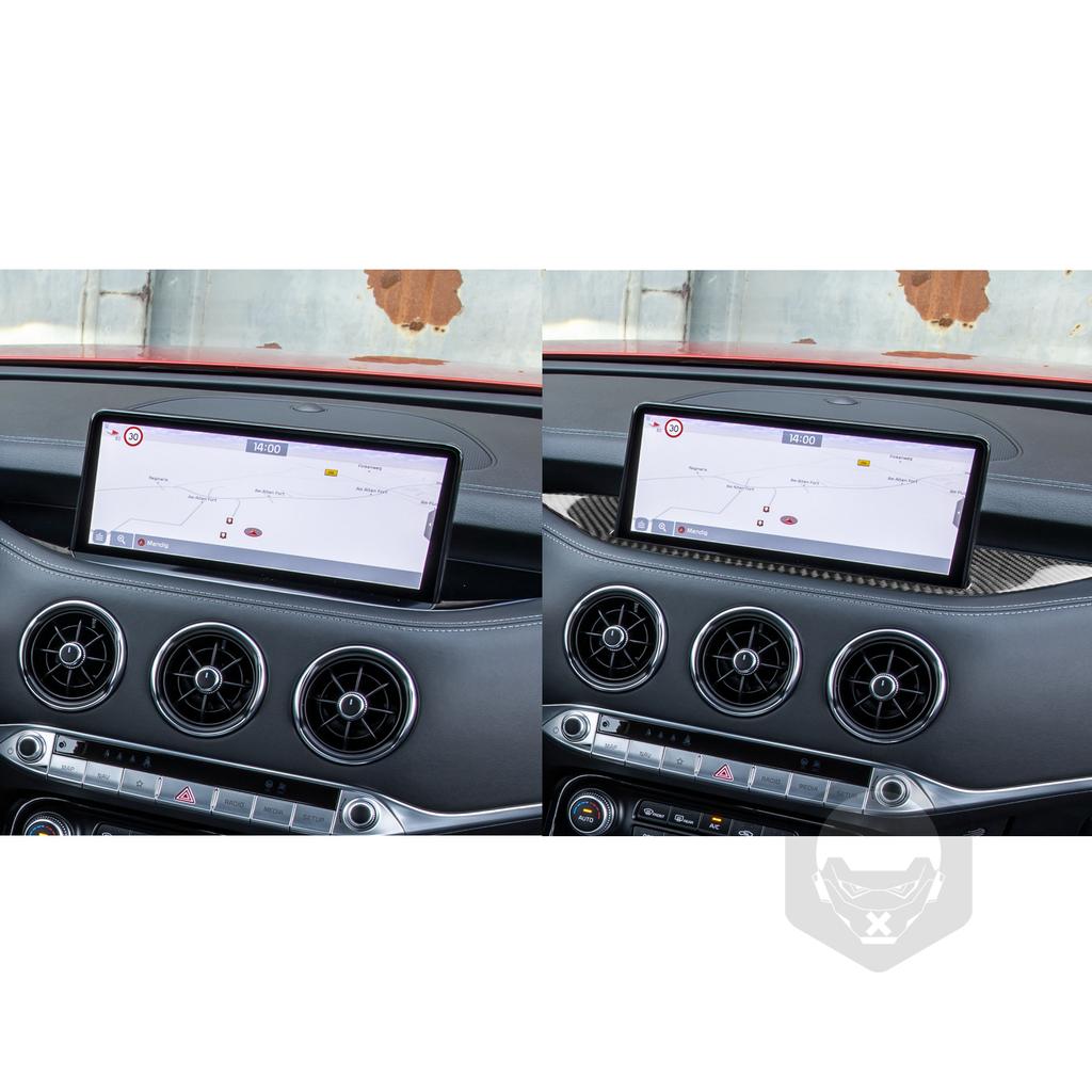 Для Kia Stinger-настоящее углеродное волокно, навигационный экран, нижняя панель, накладка, украшение интерьера автомобиля, аксессуары, наклейка