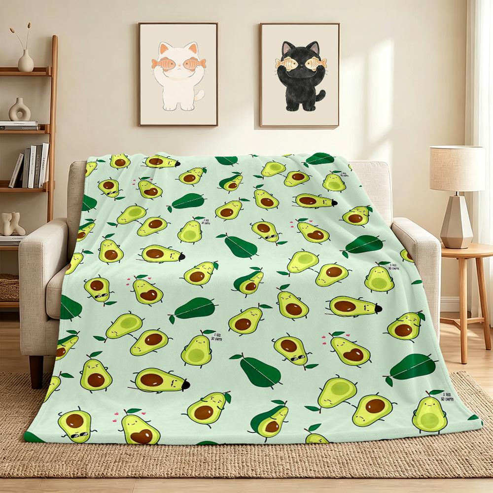 Avocado Flannel Blanket Throw Blanket Soft Warm Sofa Bed Camping Car home Decor Unique Christmas Gift C930243