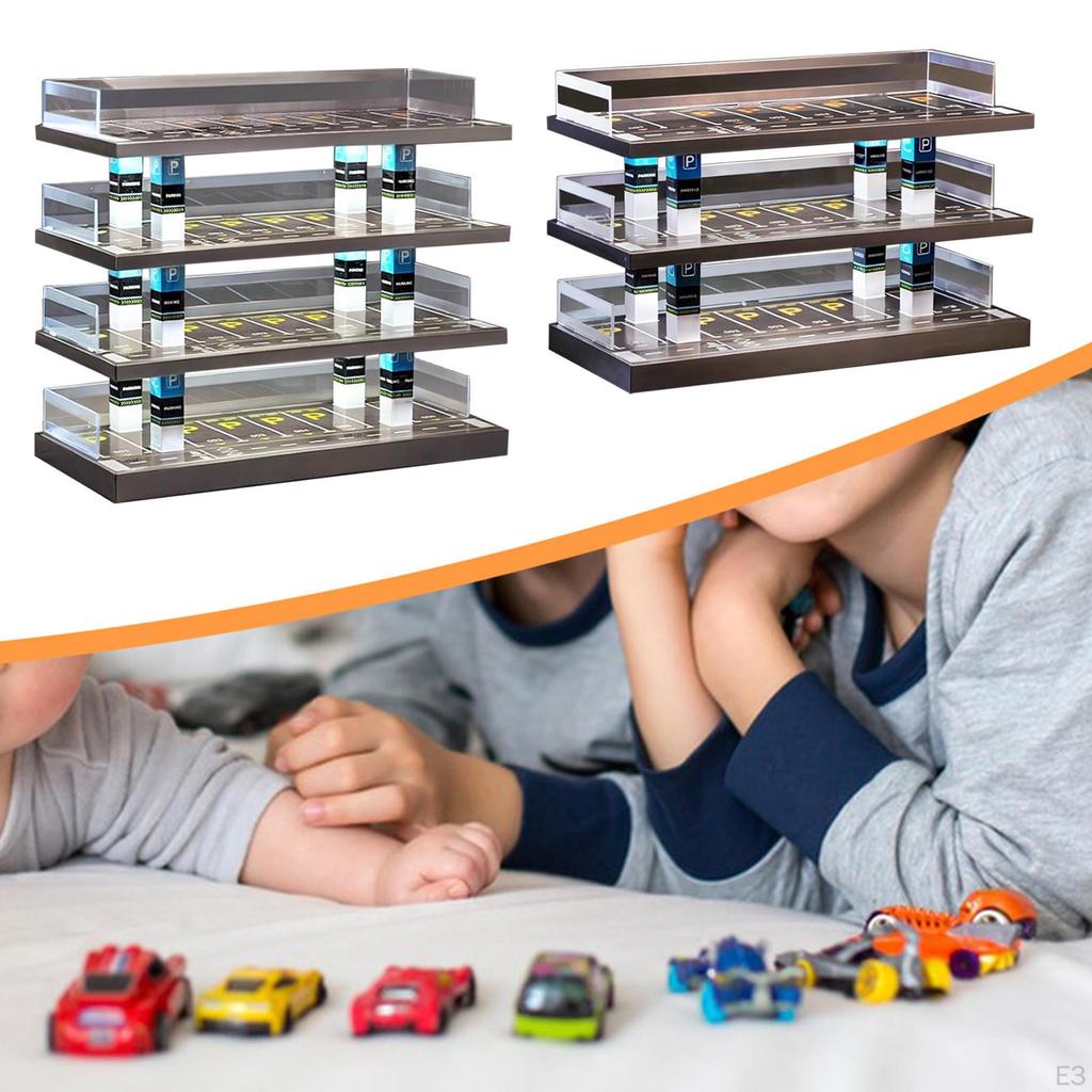 1/64 Diorama Car Display Case Diecast Garage Mini Model Cars Storage Box Container Alloy