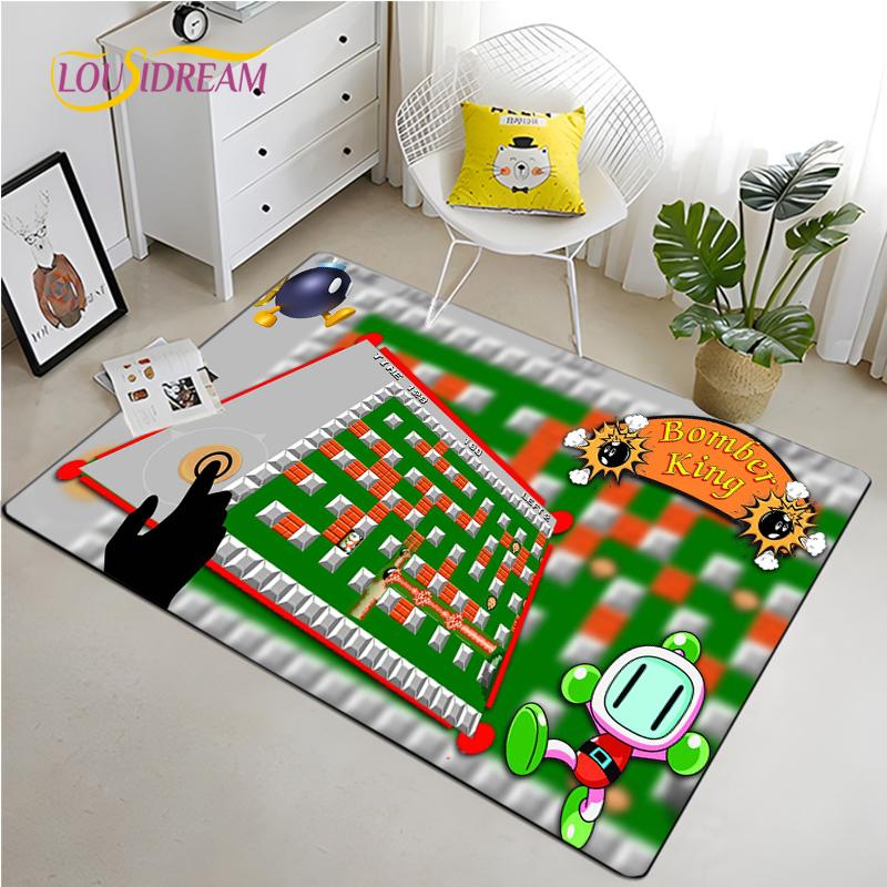 Retro Game Carpet for Living Room Bedroom Rug Kitchen Kids Door Unslip Floor Mats Birthday gift photography props Alfombra Rug