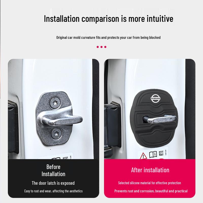 Силиконовая накладка на дверной замок Nissan Tiida - Снижение шума и амортизация