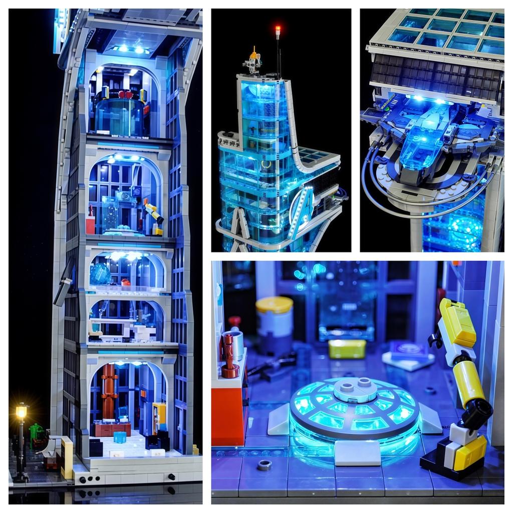 Декоративное светодиодное освещение (Нет модели) Для LEGO 76269 Башня Мстителей Marvel Осветите свои кубики с помощью блока питания от батареек