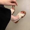 Flat-bottomed Retro Woven Small Cool Slippers Women's Shoes Summer Wear 2025 New Summer Beach Sandals