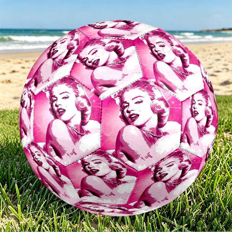 Marilyn Monroe Print Size 5 Soccer Ball, PU Wear Resistant Football for Match Training and Daily Practice, Birthday Gift for Soccer Fans