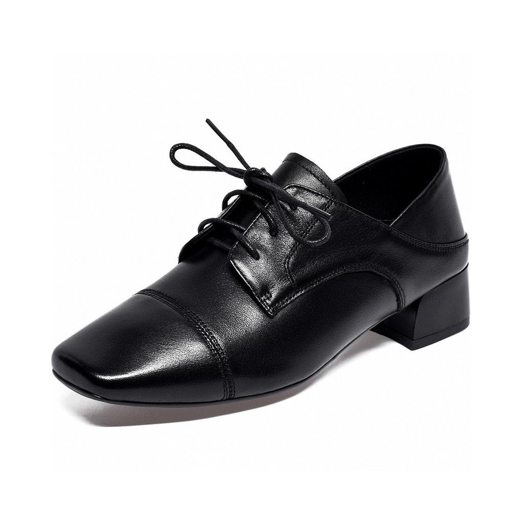 Женские весенние туфли-балетки на шнуровке с квадратным носком, удобные маленькие одинарные туфли, одна обувь и две маленькие кожаные туфли.