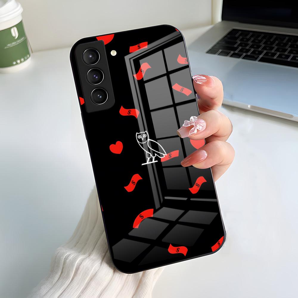 Чехол для телефона Drake O-OvO OWL Певец Для Samsung S26 S25 S24 FE S23 S22 S21 Plus S20 Ultra Note20Ultra Черная Стеклянная Крышка
