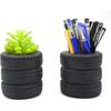 Tire Shaped Planter Pencil Holder Pen Holder for Desk Home Office Accessories Organizer Tire Succulent Cactus Planter Pot (Pack of 2)