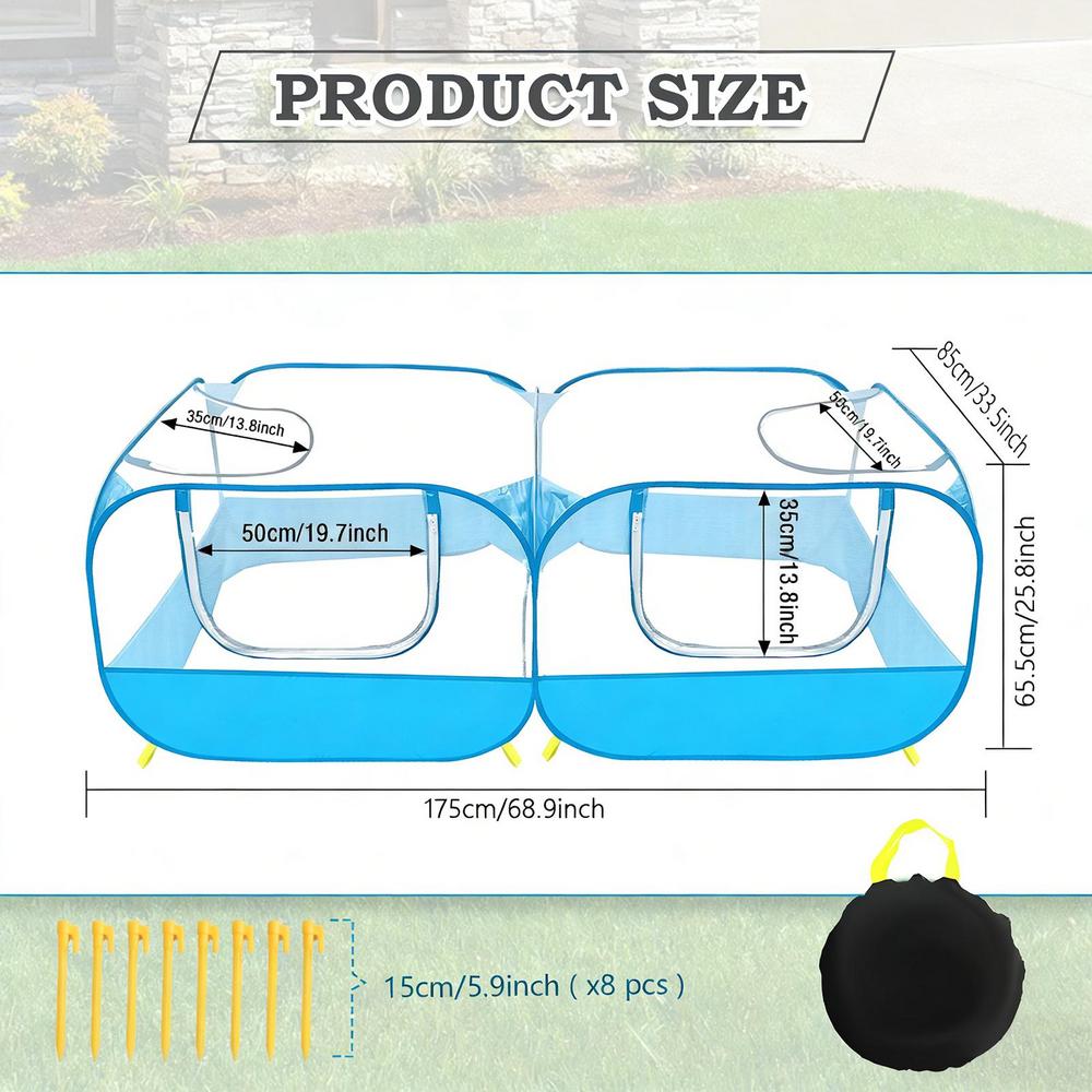 Многофункциональный двусторонний защитный вольер для животных, закрытый вольер для котят, для путешествий, на открытом воздухе, для животных, кошек, на землю, газон, сад