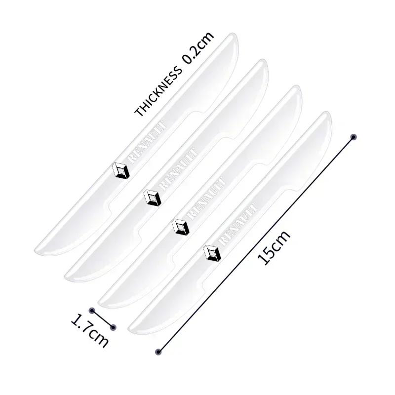 4PCS Car Door Transparent Anti collision Protector Bar Stickers For Renault Megane 2 3 4 Twingo Clio Talisman Captur Trafic Kwid R444