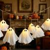Halloween Themed Decorations Glowing Ghost Hanging Decor, Spooky Light Up Ornament for Party Scene, Indoor Outdoor Wall Window Decoration, Festive