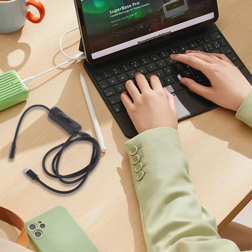 Кабель-удлинитель переключателей типа C «папа-мама» с кнопками, кабель переключателя питания для телефона, планшета, вентилятор, блок питания