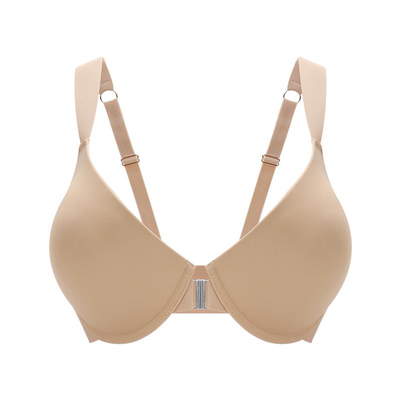 Women Front Closure Bra Plunge Underwire Brassiere Seamless Push Up Bralette Sexy Lingerie B C D Cup