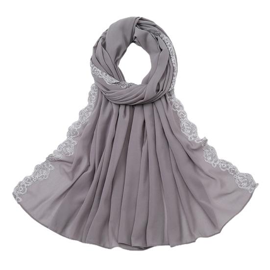 Anti-fade Soft Beautiful Stylish Summer Solid Color Ultra-thin Chiffon Scarf Turban