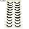 Xiaomi AMSDCN New 10 Pair 3D False Eyelash Cluster with Soft Mink Fur Manga Extended Eyelash Hybrid