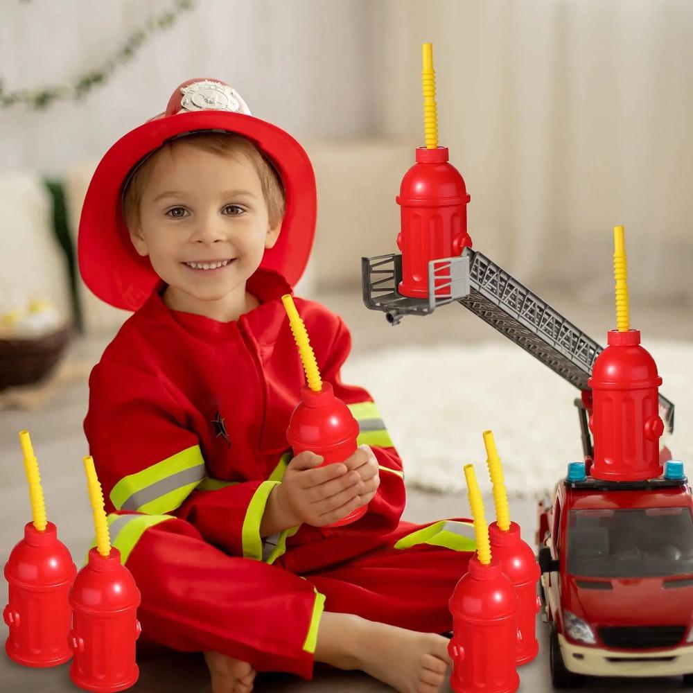 Novelty Fire Hydrant Water Cup Red Party Supplies Creative Fire Hydrant Straw Cup Boys