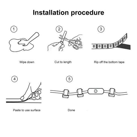 Светодиодная лента с регулируемой яркостью, без мерцания, самоклеящаяся, простая установка, USB-световая лента с функцией Plug-and-Play, офисные принадлежности