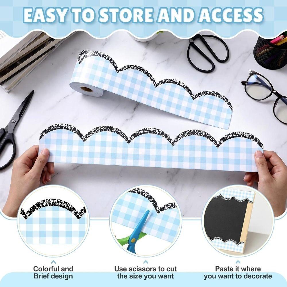 Cuttable Bulletin Board Border 10m/Roll Chalkboard Border Decorative Trim Roll Teacher Supplies