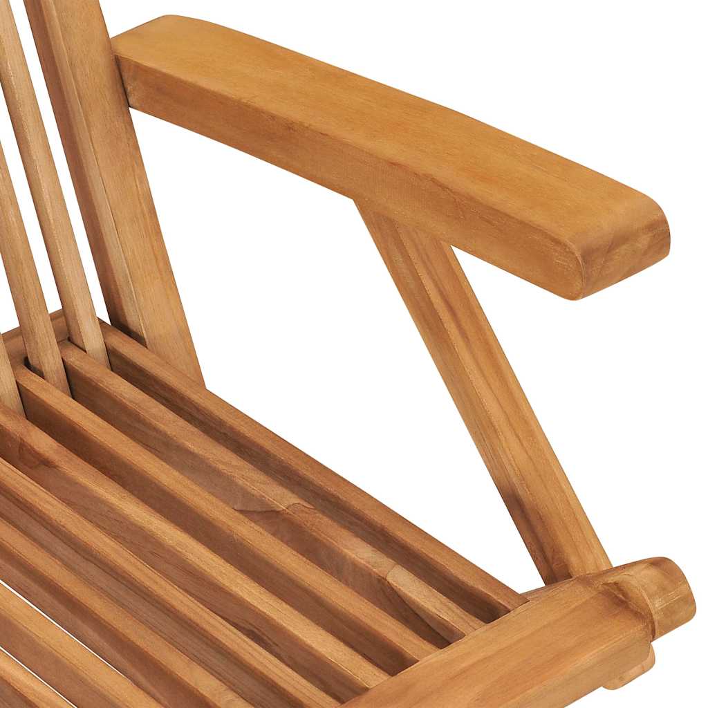 Folding Chairs with Blue Cushions 2 Pieces Solid Teak Wood