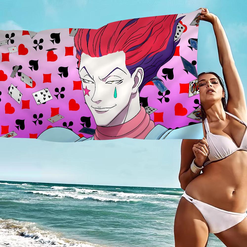 Hunter x Hunter Anime Anime Beach Swimming Towel Soft Absorbent Washcloth Children's Gifts for Kids Travel Camping Gym