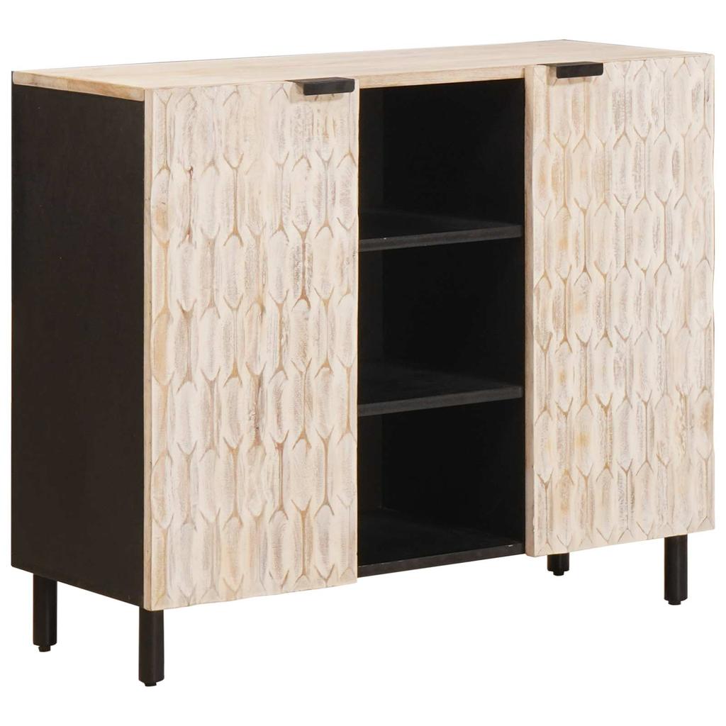 Sideboard with Shelf White Washed Surface 90 x 33 x 75 cm