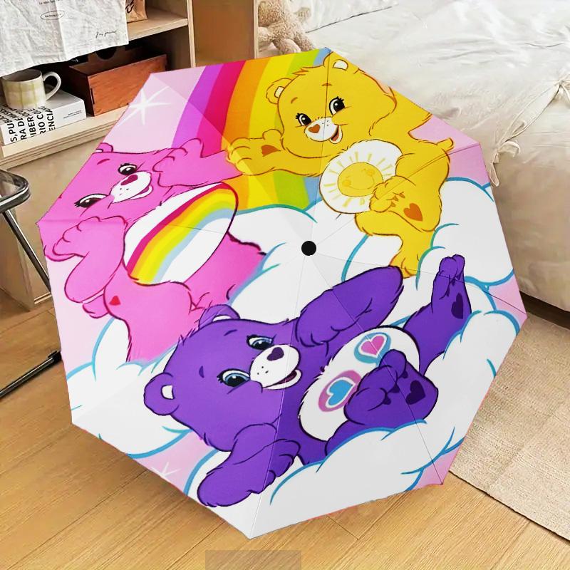 1PC Love Bears Automatic Folding Umbrella 8-Rib Travel Umbrella with Auto Portable Case, Ideal Gift for Birthdays