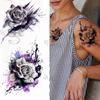 Purple Rose Jewelry Water Transfer Tattoo Stickers Women Body Chest Art Temporary Tattoo Girl Waist Bracelet Flash Tatoos Flower
