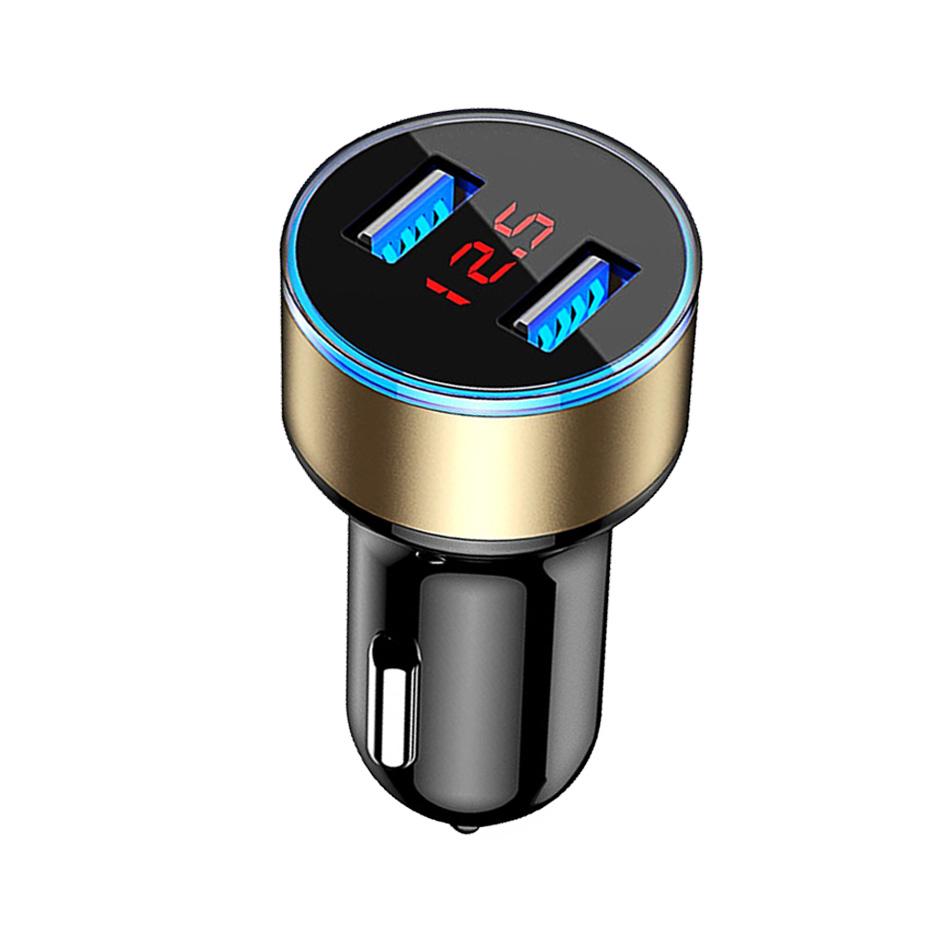 3.1A Dual USB Car Charger 2 Ports LCD Display 12V Car Cigarette Socket Lighter Car Phone Charger For iPhone 12 11 Pro Samsung