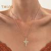 Женское ожерелье с подвеской-крестом из кубического циркония, регулируемое, с увеличенной длиной, женское ожерелье на ключицу, ювелирное украшение на шею