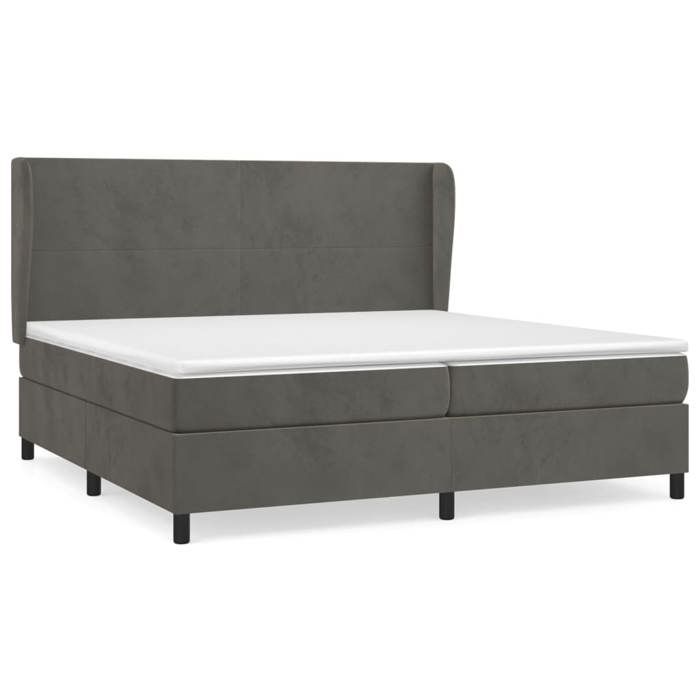 Maison Exclusive - Sommier à lattes de lit et matelas Gris foncé 200x200cm Velours