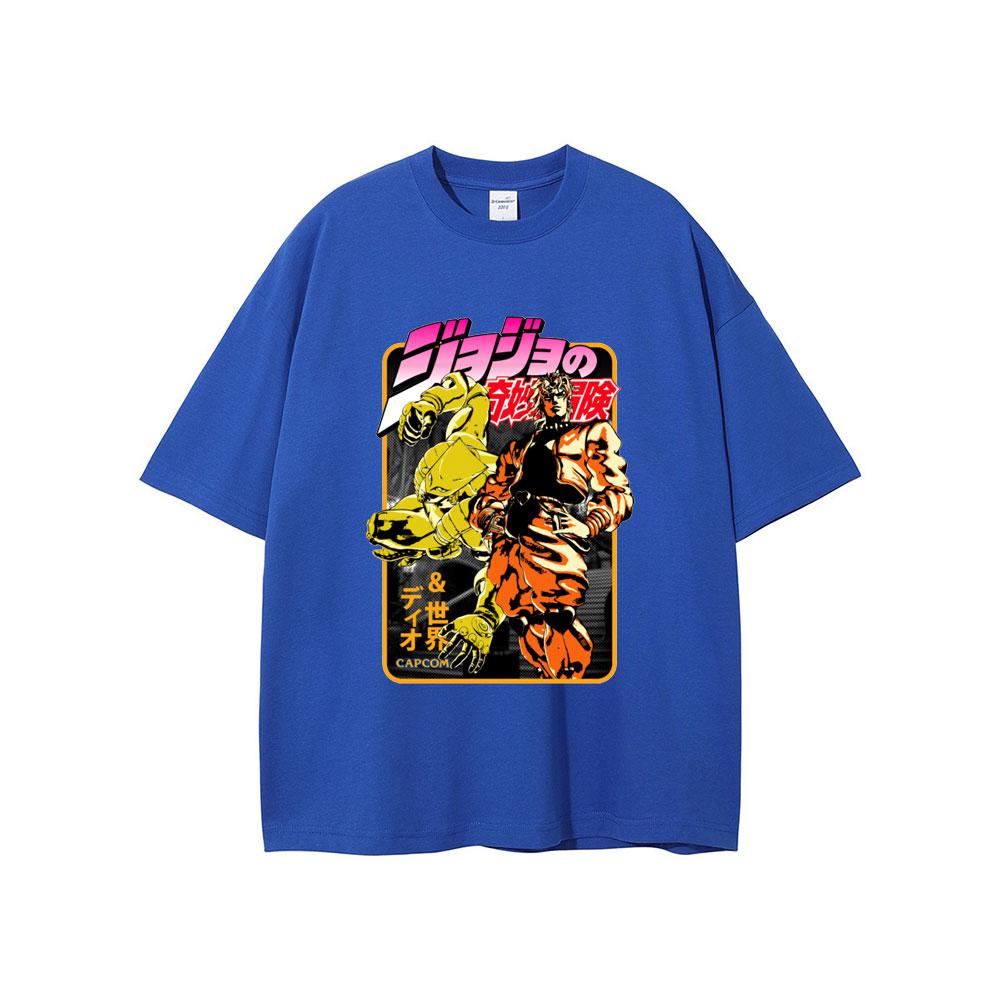 Anime JoJo Bizarre Adventure Jotaro Star Platinum Tshirt Men Women Casual Cotton Short Sleeve Tshirts Manga Vintage T Shirts