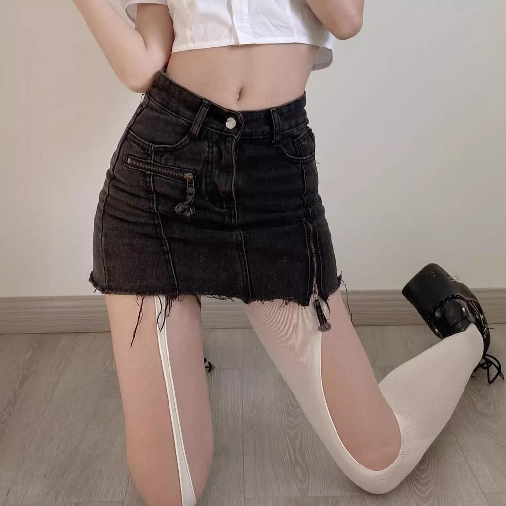 Порванные колготки тонкие неровные полые подвязки черные чулки jk асимметричная строчка малышки сетчатые носки сексуальные