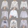 Girls' White Long Sleeve Lace Shirt - Spring/Autumn Class Uniform, Performance Costume.