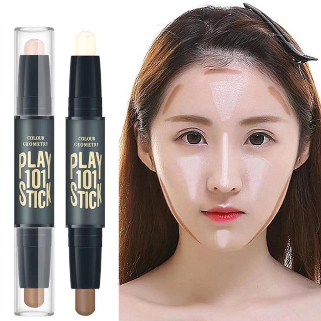 Хайлайтер с двойной головкой Concealer Stick для маскировки следов прыщей, темных кругов под глазами, контуринга, осветляющего консилера Shadow Stick, водостойкого студенческого макияжа