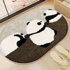 Cartoon Panda Bathroom Imitation Cashmere Floor Mat, Toilet Entrance Carpet, Door Mat, Water Absorbing and Anti Slip Mat, Toilet Floor Mat