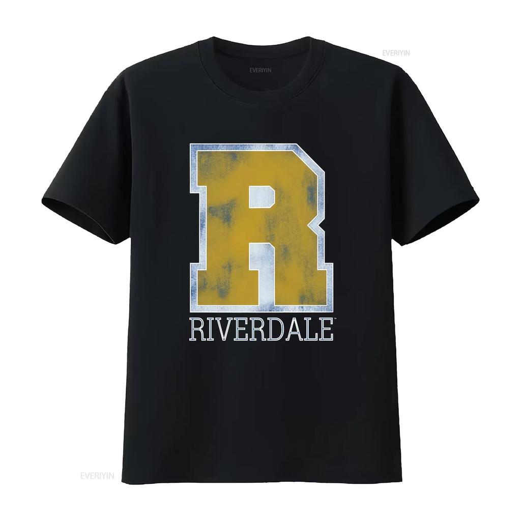 Riverdale Vintage Varsity Logo Royal Slim Fit T Shirt Vintage Washed Designer Clothes Streetwear Soft Stylish Homme Graphic