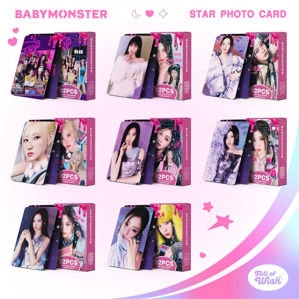 babymoster 60lomo card 32 stickers boxed HD photo card LOMO card Support peripherals Valentine's Day gifts Small gifts